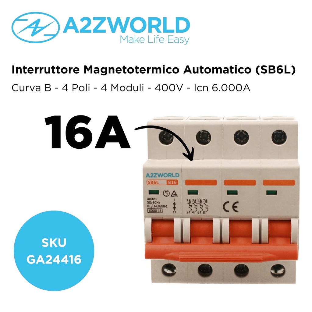Interruttore automatico Schneider A9N21065 3P 16A curva C Prodis DT40